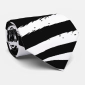 Schwarz und Weiß Zebra Neck Tie Krawatte (Gerollt)