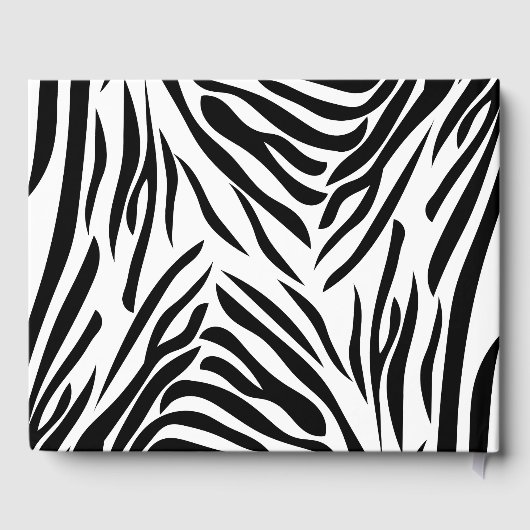 Schwarz und Weiß Zebra Print und Hot Pink Vielen D Gästebuch (Rückseite)