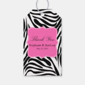 Schwarz und Weiß Zebra Print und Hot Pink Vielen D Geschenkanhänger (Vorderseite)