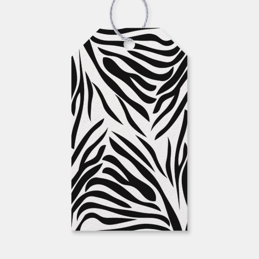 Schwarz und Weiß Zebra Print und Hot Pink Vielen D Geschenkanhänger (Rückseite)