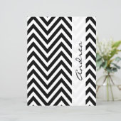 Schwarz und Weiß Zigzag Muster, Ihr Name (Stehend Vorderseite)