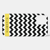 Schwarz und Weiß Zigzag, Zickzack Muster, Ihr Name Case-Mate iPhone Hülle (Rückseite (Horizontal))