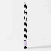 Schwarz und Weiß Zigzag, Zickzack Muster, Ihr Name iPhone Hülle (Linke Seite)