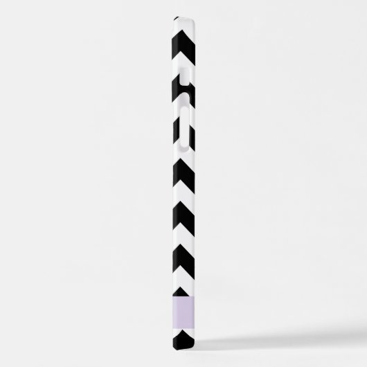 Schwarz und Weiß Zigzag, Zickzack Muster, Ihr Name iPhone Hülle (Linke Seite)