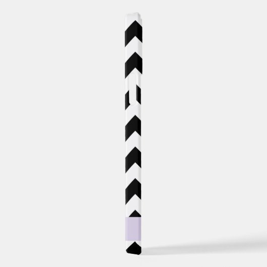 Schwarz und Weiß Zigzag, Zickzack Muster, Ihr Name iPhone Hülle (Rechte Seite)
