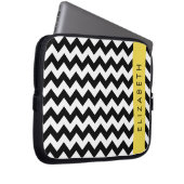 Schwarz und Weiß Zigzag, Zickzack Muster, Ihr Name Laptopschutzhülle (Vorne Rechts)