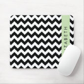 Schwarz und Weiß Zigzag, Zickzack Muster, Ihr Name Mousepad (Mit Mouse)