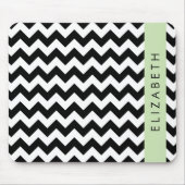 Schwarz und Weiß Zigzag, Zickzack Muster, Ihr Name Mousepad (Vorne)