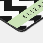Schwarz und Weiß Zigzag, Zickzack Muster, Ihr Name Schreibtischunterlage (Ecke)