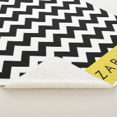 Schwarz und Weiß Zigzag, Zickzack Muster, Ihr Name Sherpadecke (3/4)