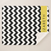 Schwarz und Weiß Zigzag, Zickzack Muster, Ihr Name Sherpadecke (Vorderseite (Horizontal))