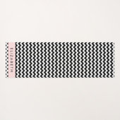 Schwarz und Weiß Zigzag, Zickzack Muster, Ihr Name Yogamatte (Rückseite (Horizontal))