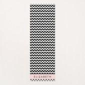 Schwarz und Weiß Zigzag, Zickzack Muster, Ihr Name Yogamatte (Vorderseite)