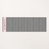 Schwarz und Weiß Zigzag, Zickzack Muster, Ihr Name Yogamatte (Vorderseite (Horizontal))