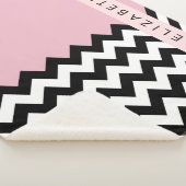 Schwarz und Weiß Zigzag, Zickzack, Rosa, Ihr Name Sherpadecke (3/4)