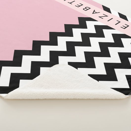 Schwarz und Weiß Zigzag, Zickzack, Rosa, Ihr Name Sherpadecke (3/4)