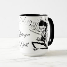Schwarz und Weiß, Zombie, Tasse des Vaters