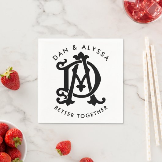 Schwarz und Weiß zusammen besser Serviette (Beispiel)