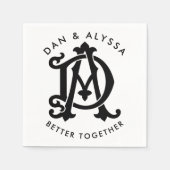 Schwarz und Weiß zusammen besser Serviette (Vorderseite)