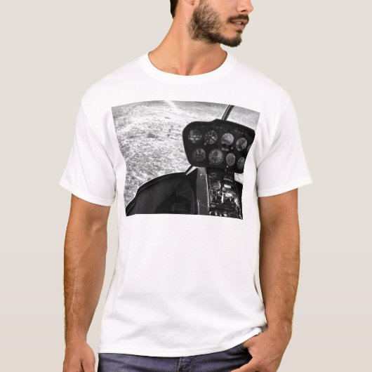Schwarz- und wihtephotographie eines Hubschraubers T-Shirt (Vorderseite)
