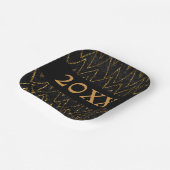 schwarz und Zickzack | Kundenspezifisches Gold New Pappteller (Gewinkelt)