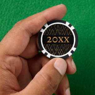 schwarz und Zickzack   Kundenspezifisches Gold New Pokerchips