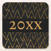 schwarz und Zickzack | Kundenspezifisches Gold New Rechteckiger Pappuntersetzer (Vorderseite)