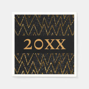 schwarz und Zickzack   Kundenspezifisches Gold New Serviette