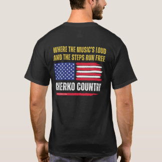 (Schwarz) US-Flagge / Musik ist laut & Schritte la T-Shirt