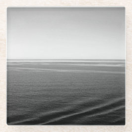 Schwarz-Velvet-Ozean Schwarz-Weiß-Fotografie Glasuntersetzer