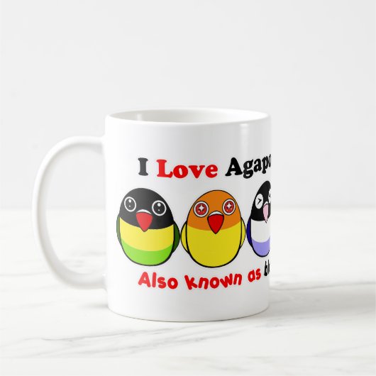 Schwarz-verdeckte Lovebirds Kaffeetasse (Links)