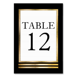 Schwarz | Vergoldet | Weiß, modern, einfach und el Tischnummer