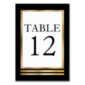 Schwarz | Vergoldet | Weiß, modern, einfach und el Tischnummer (Rückseite)