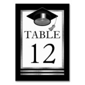 Schwarz | Versilbert | White Classy Abschluss Tischnummer (Vorderseite)