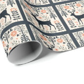 Schwarz verzaubern, Rentier der Silhouette Geschenkpapier (Rolleneckpunkt)