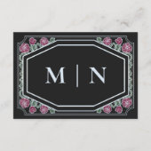 Schwarz-Viktorianisch-Gothic-Rose Thorns Wedding R Begleitkarte (Rückseite)