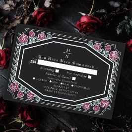 Schwarz-Viktorianisch-Gothic-Rose Thorns Wedding R Begleitkarte
