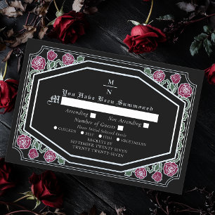 Schwarz-Viktorianisch-Gothic-Rose Thorns Wedding R Begleitkarte