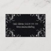 Schwarz-Vintag Visitenkarte (Rückseite)