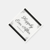Schwarz-Vintage Gerahmte Hochzeit Serviette (Ecke)