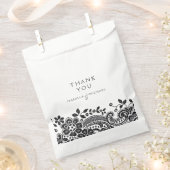 Schwarz-Vintage Spitzen-Gastgeschenk Hochzeit Geschenktütchen (Ausgeschnitten)