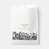 Schwarz-Vintage Spitzen-Gastgeschenk Hochzeit Geschenktütchen (Vorderseite)