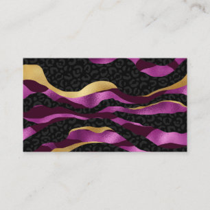 Schwarz violett Gepard Leopard Schwarz Muster Visitenkarte