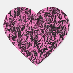 Schwarz & Violett Swirl Herz-Aufkleber