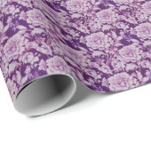 Schwarz/Violett Wiederholung der Rose Geschenkpapier (Rolleneckpunkt)
