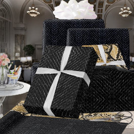 Schwarz-Viper Exotic Snakeskin Geschenkpapier