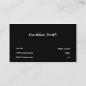 Schwarz Visitenkarte (Rückseite)