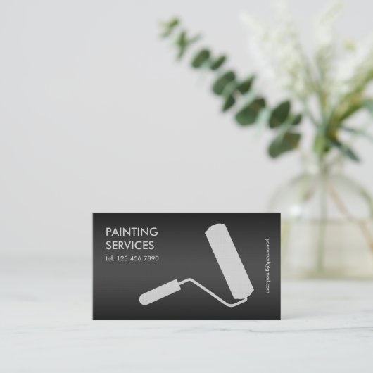 Schwarz Visitenkarte (Stehend Vorderseite)