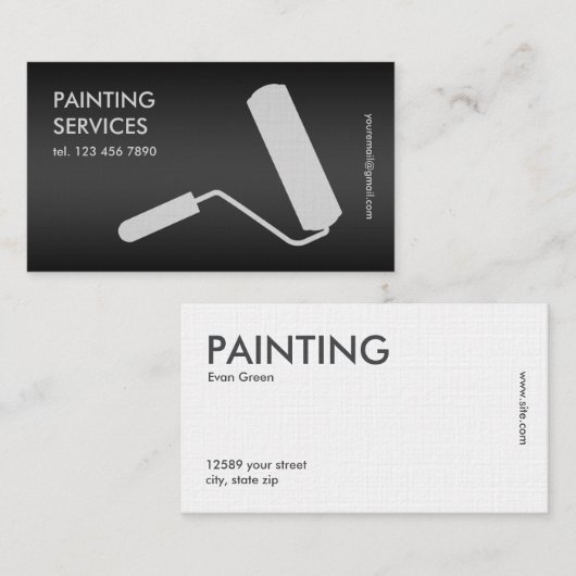 Schwarz Visitenkarte (Vorne/Hinten)