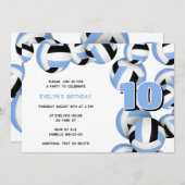 Schwarz-Volleyball-Mädchen Geburtstagsparty Einladung (Vorne/Hinten)